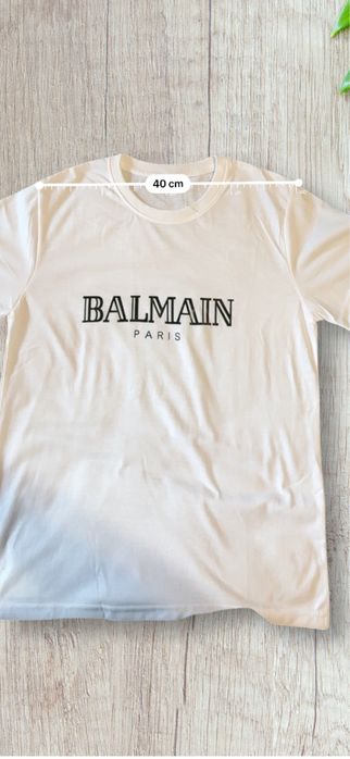 Tricou Balmain unisex alb premium | Marimea S | Nou