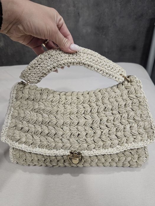 Уникална плетена чанта, ръчна изработка