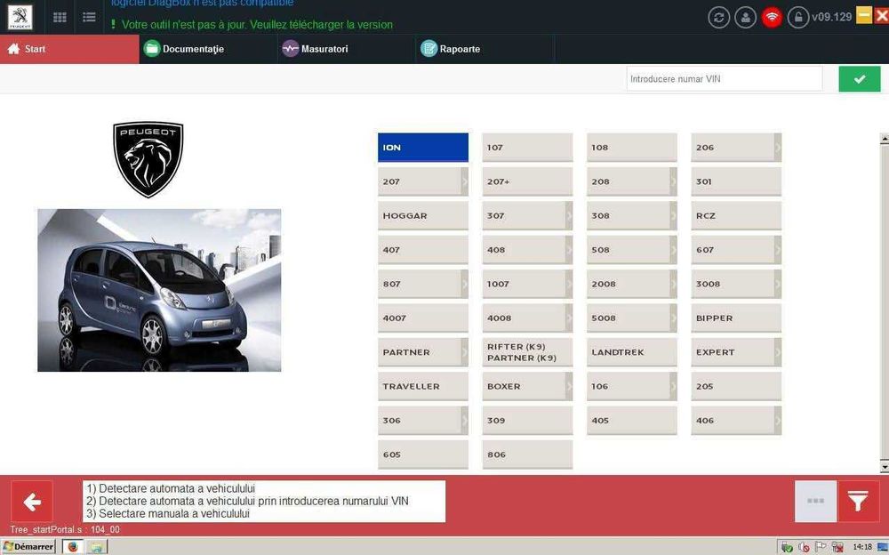 Tester auto dedicat Peugeot Citroen DS LEXIA DIAGBOX in Lb. Romana