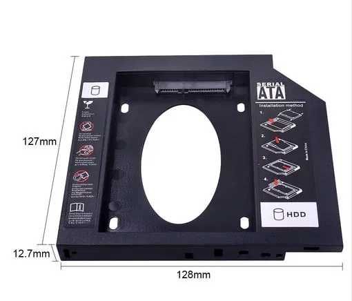 Caddy dvd-rom unitate optica laptop pt hdd SSD SATA 3.0 9.5mm/ 12.7mm