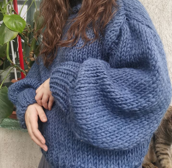 pulover tricotat manual oversize chunky