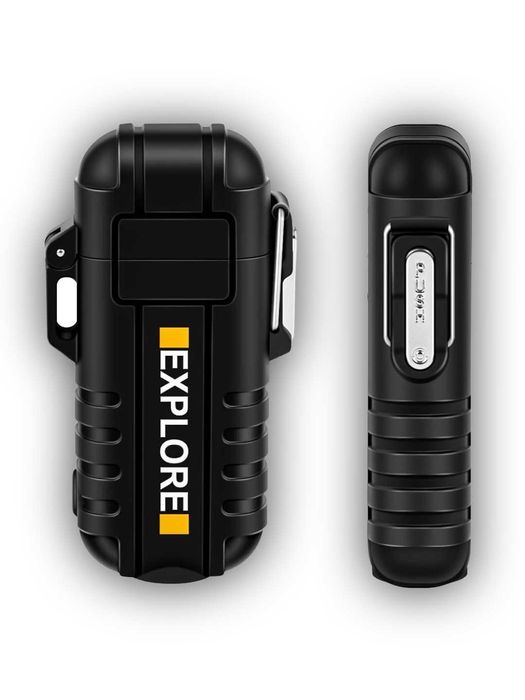 Зажигалка электронная дуговая с фонариком, USB зарядка