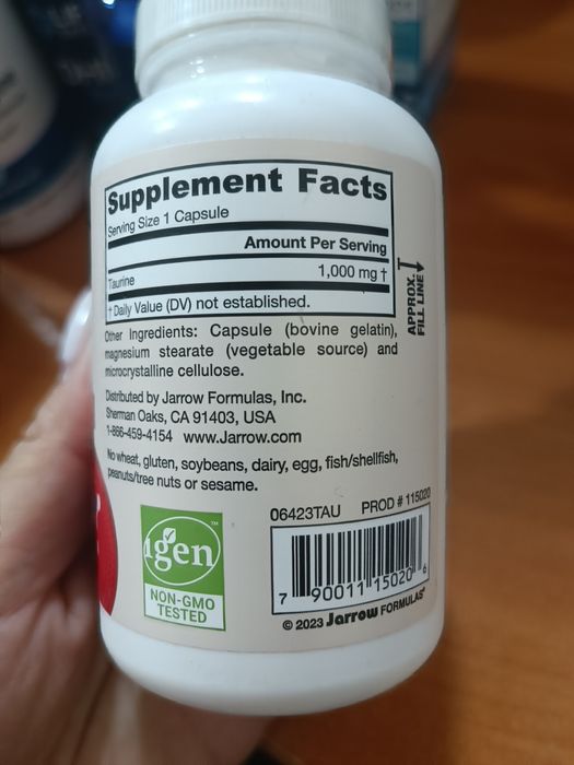 Таурин 1000 mg, 100 капсул