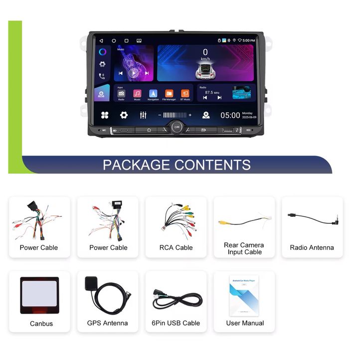 Navigatie Carplay 4GB Golf 5 6,Passat B6 B7 CC Polo Seat Skoda NOUA