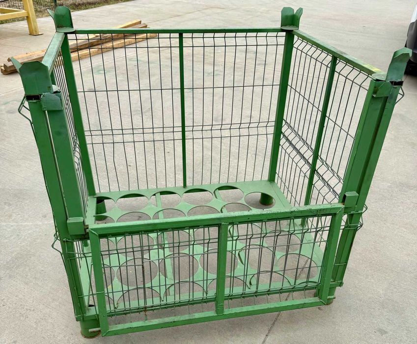 Boxpalet metalic stivuibil (cușetă/cutie depozitare) 1200x1000x1000 mm – rezistentă | PREȚ PROMO la set 5 buc!