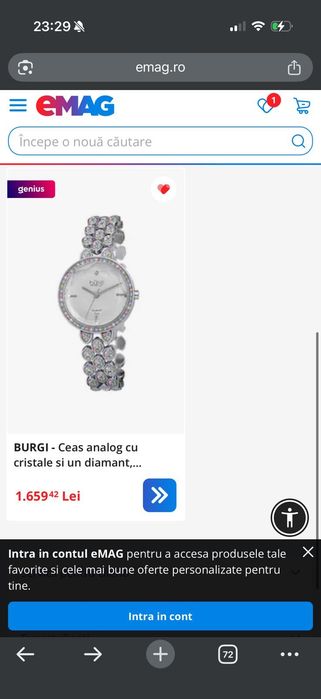 Ceas swarovski burgi dama