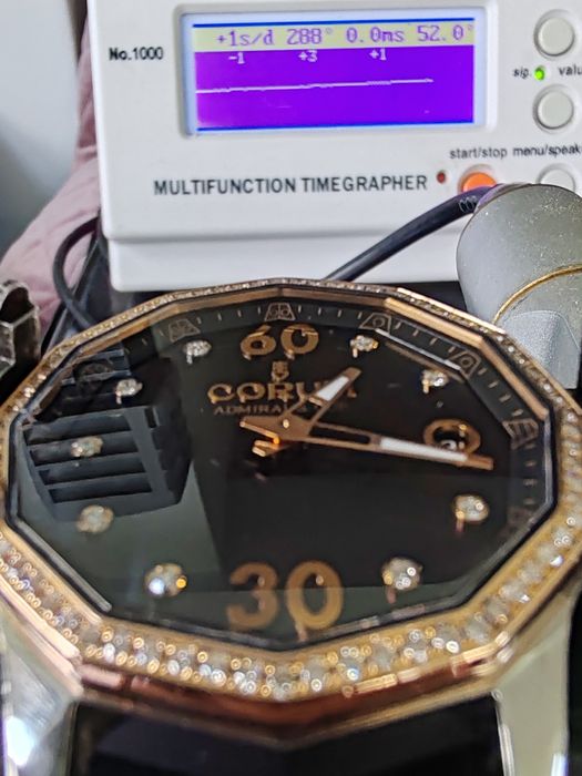 Ceas Corum Admiral Cup Aur-Otel Diamante Automatic 37 mm-Funcționează Impecabil!