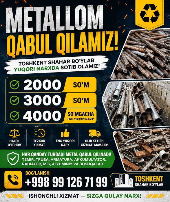 Metallom metal metallom temir olamiz