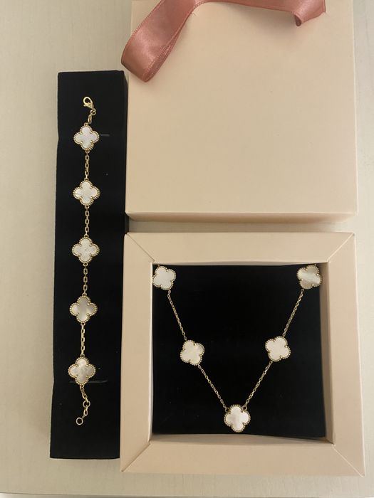 Златно колие златна гривна 14 карата злато Van Cleef