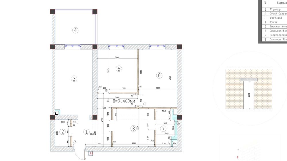 Новостройка 3 комнатная Гунча Кирпич    Коробка