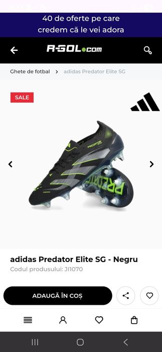 Vând ghete adidas Predator Elite SC-negru.Noi