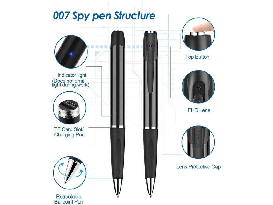 Писалка шпионска камера + 32G TF карта памет