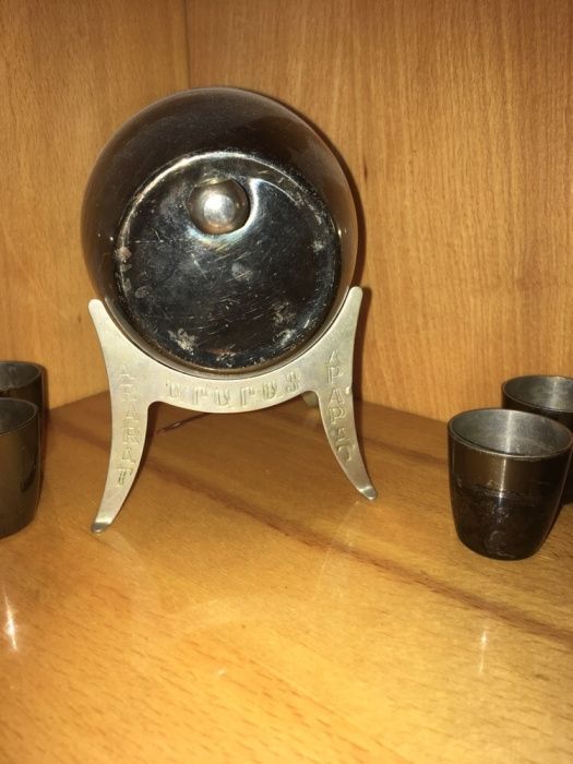 Мельхиоровый коньячный набор