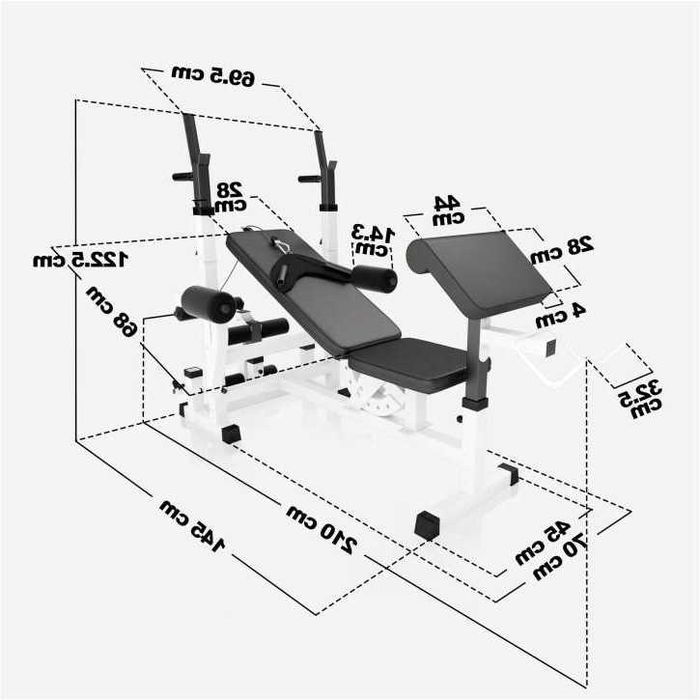 Banca multifunctionala + set greutati cromate 108 kg
