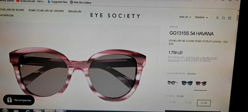 Ochelarii pt Dama Gucci made Italy produs nou cu eticheta