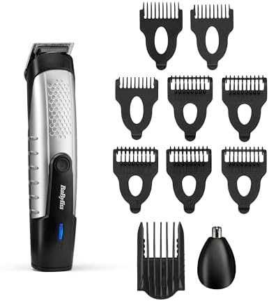 Нов BaByliss Комплект за Мъже, Тример за Брада и Нос, Водоустойчив