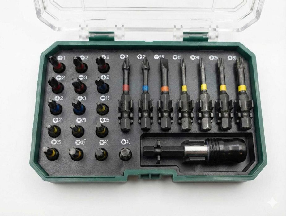 Set 32 biti impact parkside, trusa bit cutie