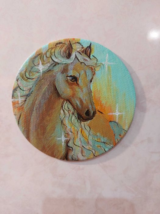 Мини картины, ф 10см, холст, акрил