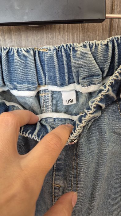 Pantaloni denim fete, 160 cm