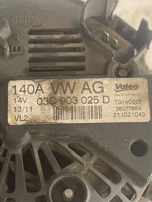 Alternator Volkswagen Golf Vi 5K1 2008 - 2013 1.4 Tsi Cax 03C903025D