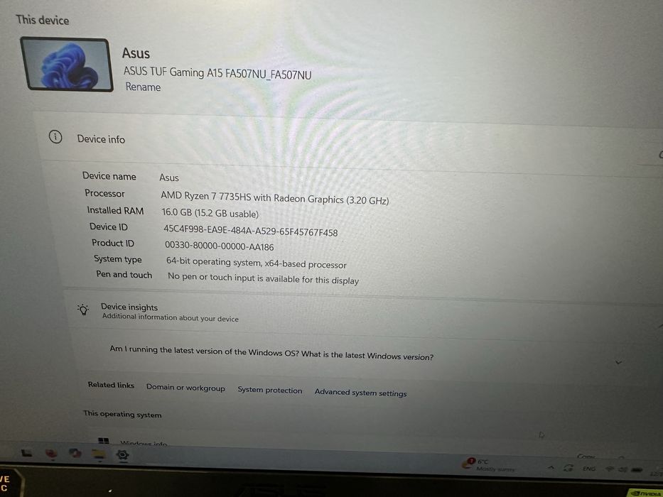 Геймърски лаптоп Asus TUF FA507NU