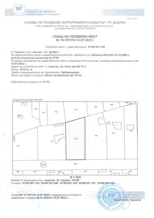 Продава се Парцел в Балчик - 1844 кв.м за 19 €/кв.м - Снимка #1