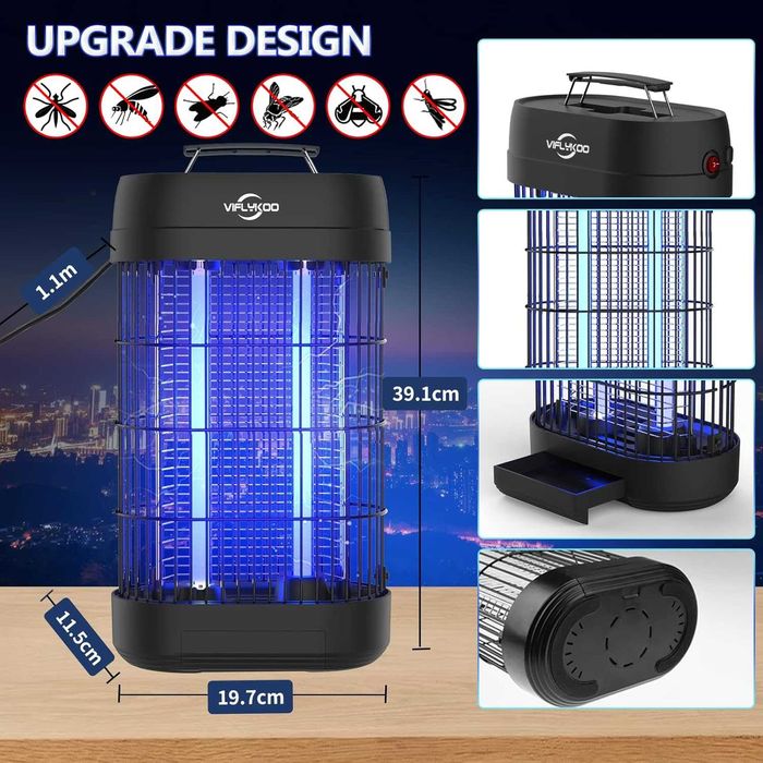 VIFLYKOO UV лампа против насекоми 18 W с UV резервна крушка