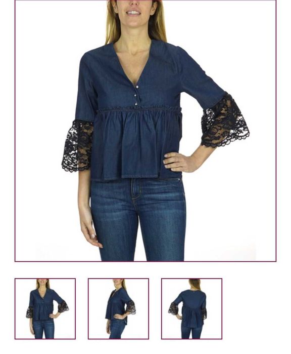 Бохо Liu Jo, блуза-риза с дантела IT44