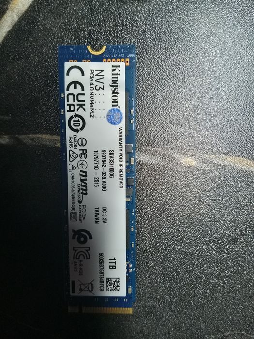 SSD nvme m2  Kingston 1tb