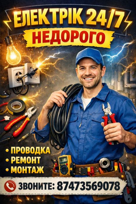 Электрик круглосуточно Шымкент по вызову