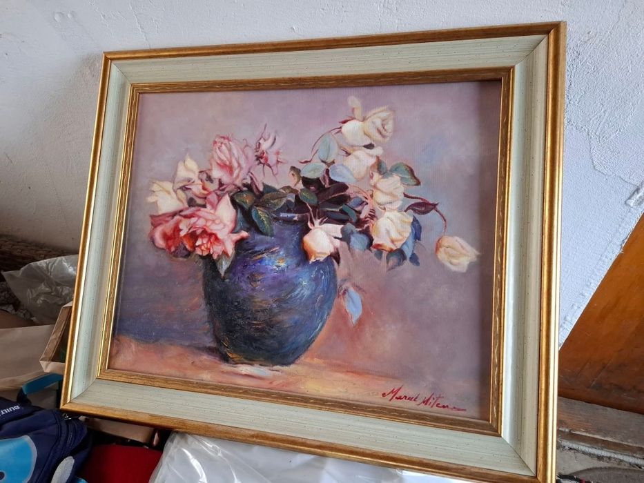 Pictură veche pe pânză, semnată Marcel Mitea