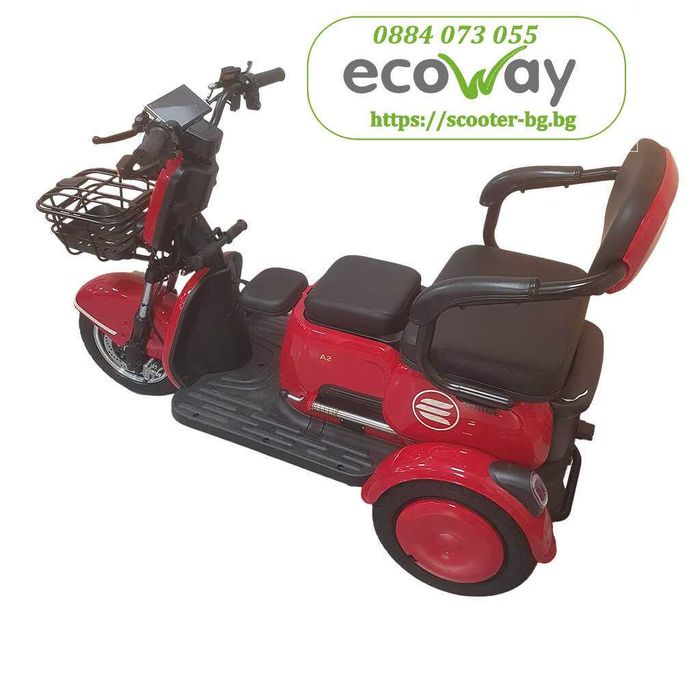 Електрическа триколка EcoWay А2-М19 триместна  – 1000W  Товар -200кг