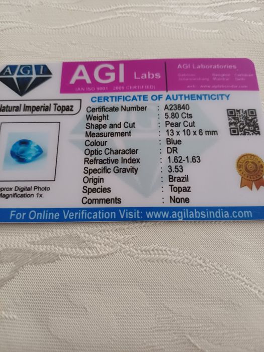 Сертифициран  империал топаз
