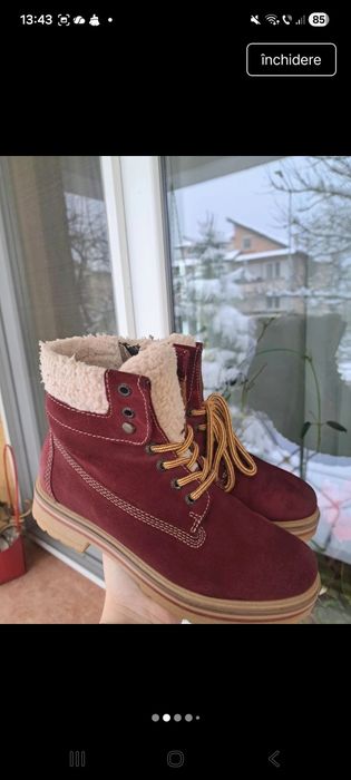 Ghete damă îmblănite din piele naturală,  Vera Pelle (38)