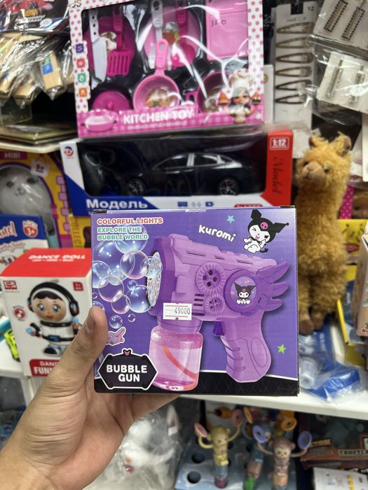 Генератор Bubble Gun мыльных пузырей детский, на батарейках