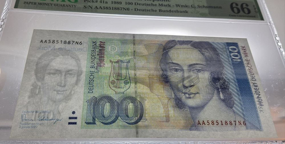 Bancnota 100 marci germane 1989 grad 66