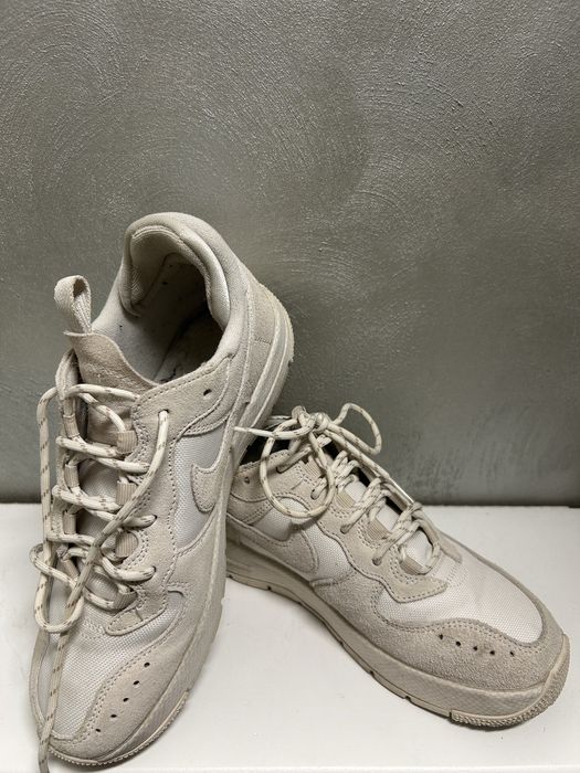 Nike, Спортни обувки Air Force 1 Wild с кожа, Бежов, Мръснобял