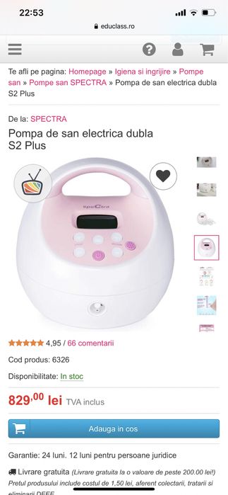 Pompa de san electrica dubla S2 Plus
