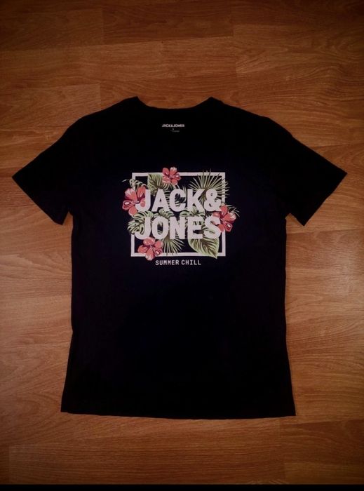 Tricou Jack & Jones – negru, cu imprimeu floral