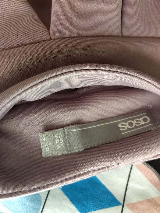 Fusta Asos plisata, marime 32, mov deschis