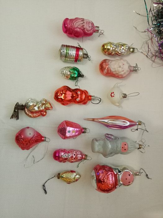 Ёлочные игрушки СССР ( картонаж и стеклянные )