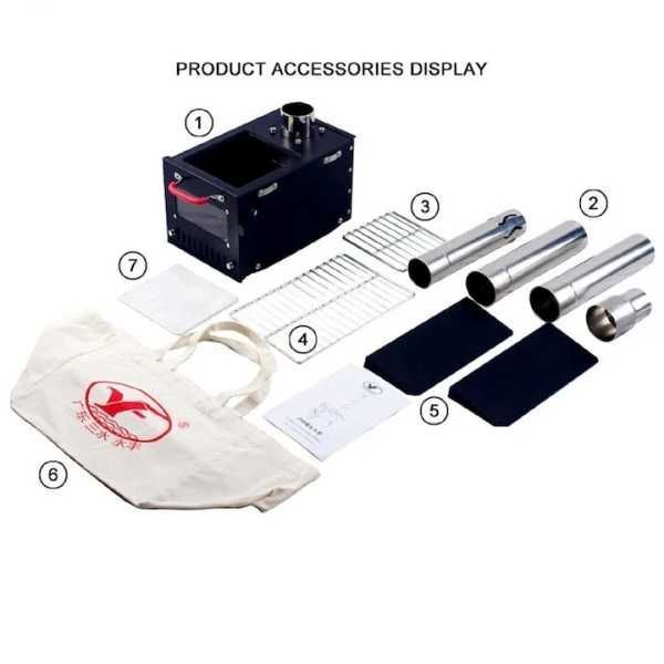 Soba pe lemne pliabila,usor de transportat din otel laminat 6000W,nouă