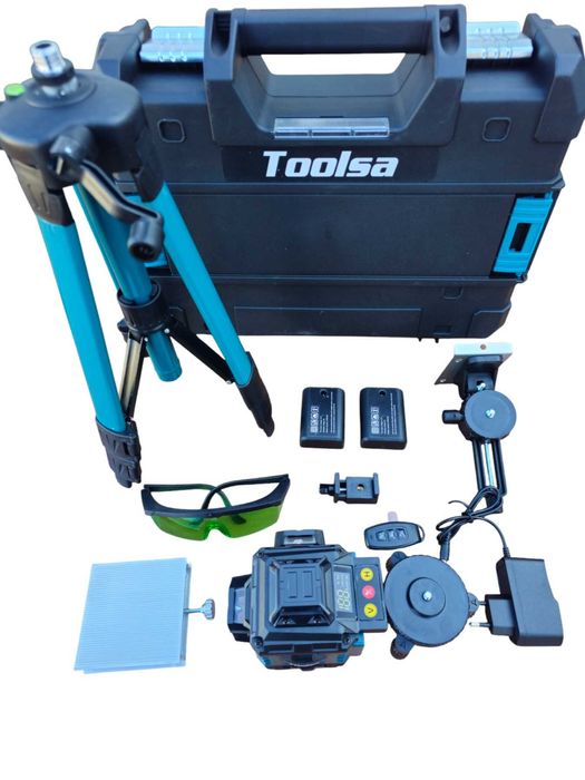 Самонивелиращ се 4D лазерен нивелир Toolsa с 16 линии + Тринога 100см