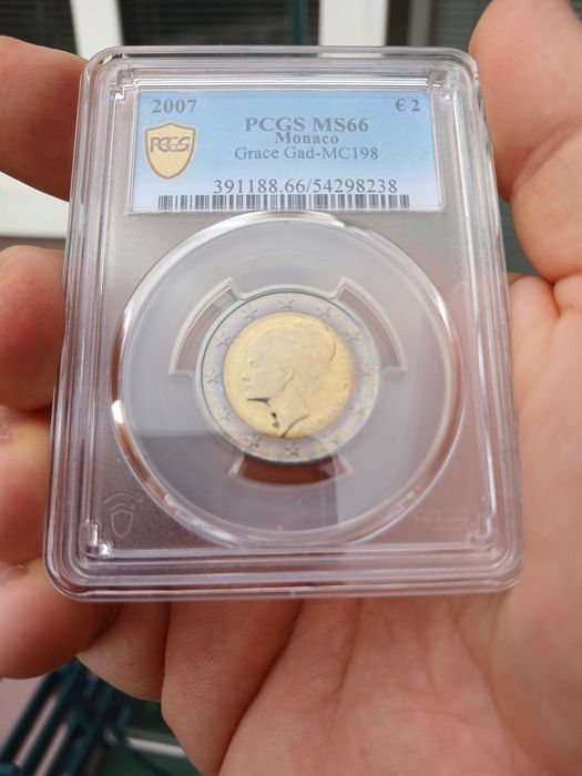 2 евро"грейс кели"2007 г,.Малта,3000евро MS66