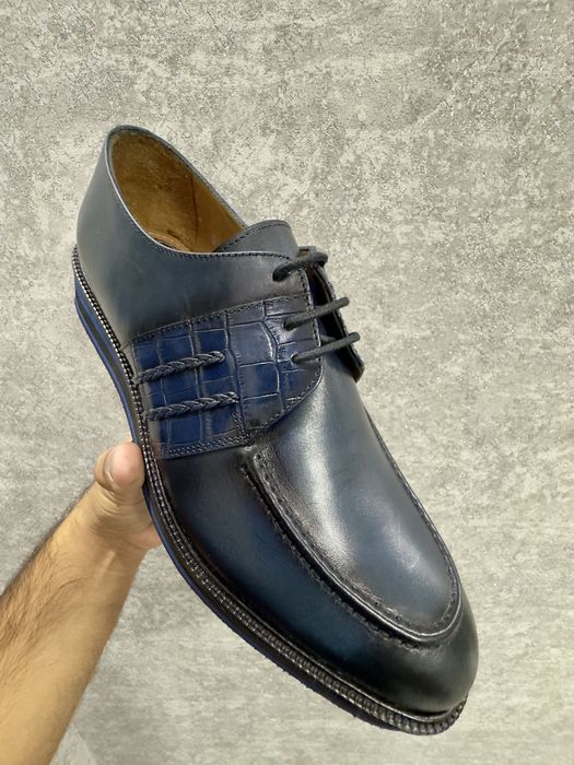 Мужские туфли из кожы буйвало