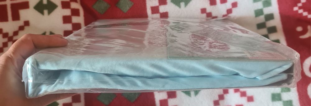 Cearșaf cu microfibre, cu elastic, 100 % polester, 180-200x 200 , nou