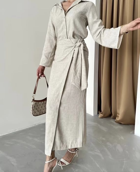 Двойка с юбкой льён