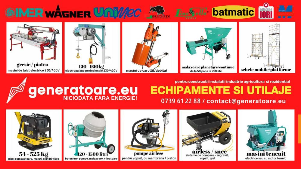 Pompa airless cu piston Bisonte PAZ20X, debit 2,0 l/min., motor 1100W