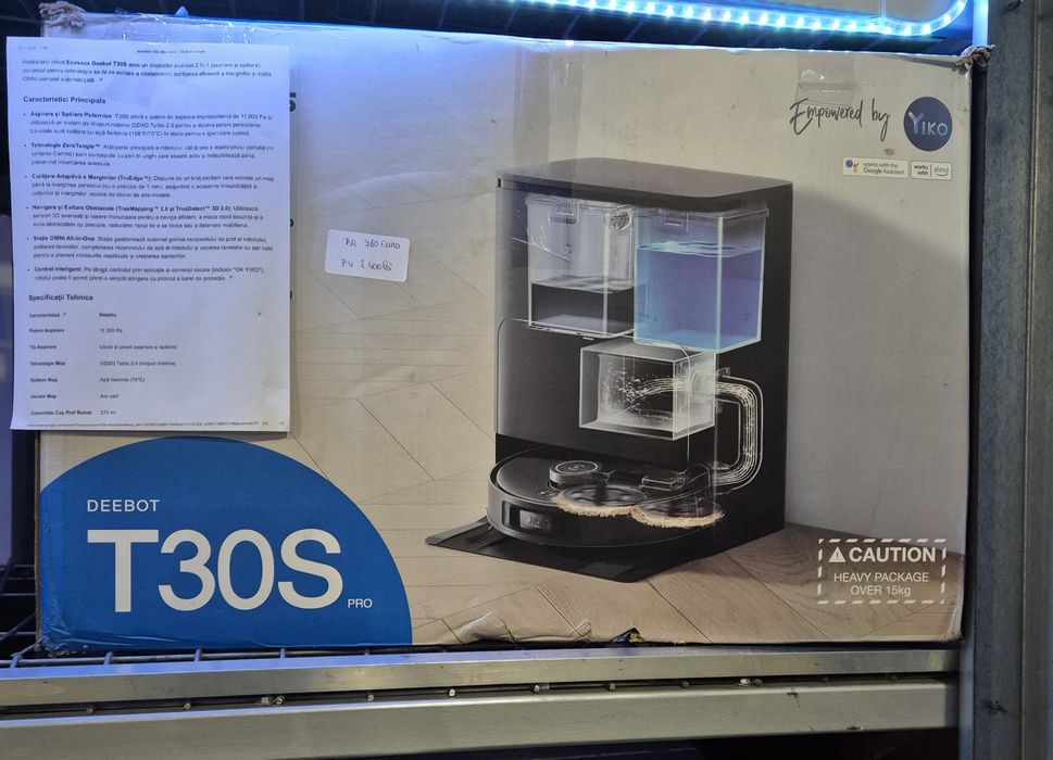 Robot aspirator cu mop incorporat Ecovas Deebot T30S