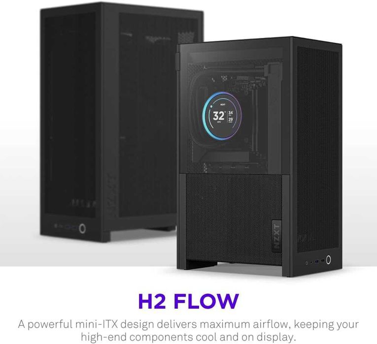 Компютърна кутия NZXT H2 Flow – Mini-ITX 20.7L High Airflow PC Case